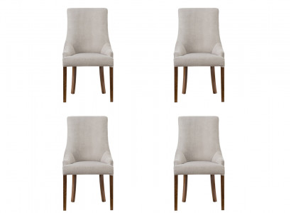 4x Designer Polster Stuhl Set Garnitur Stühle Komplett Lehn Sitz Lounge